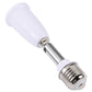 Turnable E27 lamp holder base with white housing and chrome metal threads