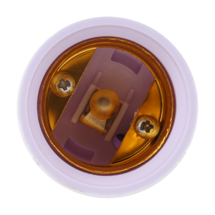 E27 lamp holder insert with gold terminal contacts inside a white ring