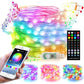 RGB copper wire string lights with remote controller and smartphone app color control