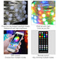 Three-line LED string lights with white bulbs, RGB copper wire, phone app control