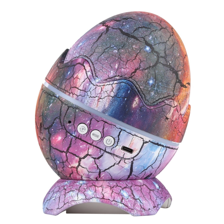 Cracked egg-shaped LED projection lamp with control panel and charging port