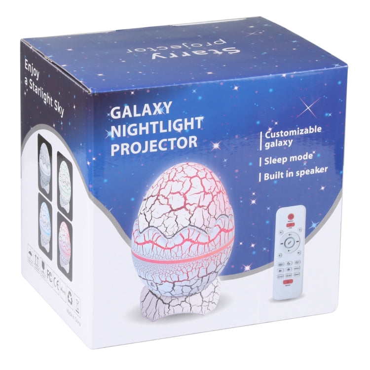 Galaxy nightlight projector lamp retail box with egg-shaped lamp and remote