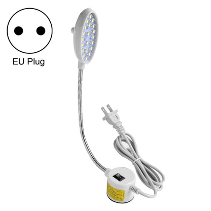 Dimmable LED sewing lamp with magnetic base and EU plug, flexible gooseneck