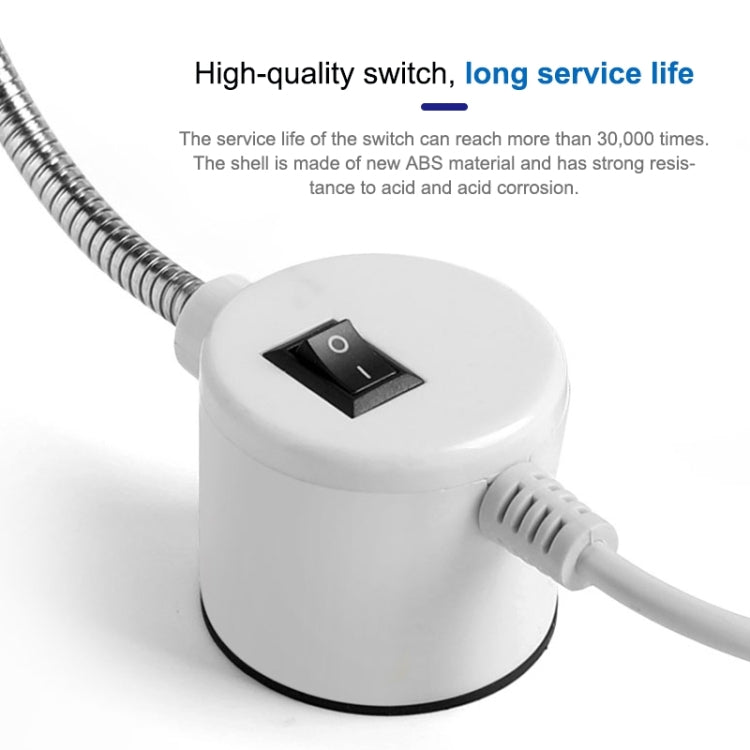 LED sewing lamp magnetic base with built-in power switch and thick flexible cable