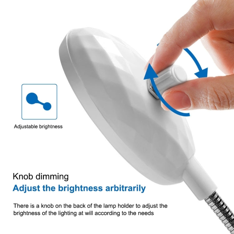 Adjustable brightness LED sewing lamp with magnetic base and control knob