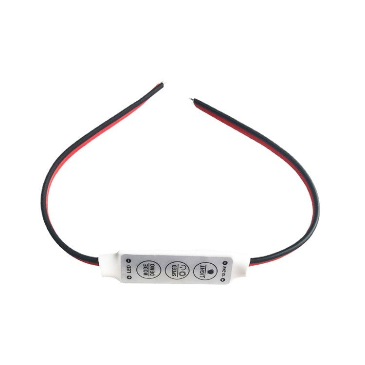 LED strip dimmer controller with white module and red/black lead wires
