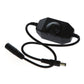 Black LED strip dimmer controller with large dial knob and attached power cord