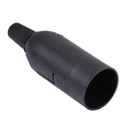 E14 bulb socket holder, black plastic, open cylindrical end