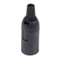 E14 bulb socket holder, black plastic, ribbed screw-cap opening