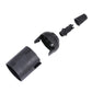 E14 bulb socket holder, black plastic, separate threaded insert and cap