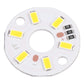 Warm white LED module with six SMD 5730 LEDs and circuit markings, circular