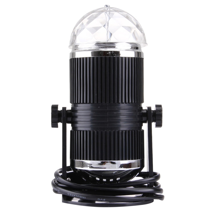 Black mini LED stage light with clear top housing and adjustable mounting feet