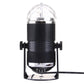 Black mini rotating LED stage light with clear dome cover and tripod base