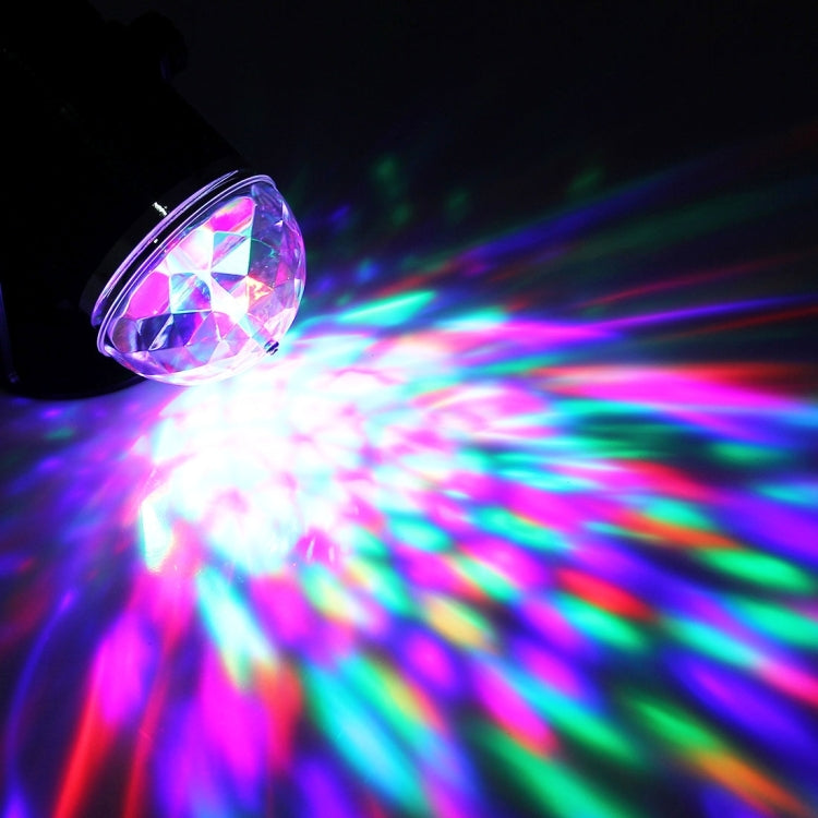 Mini LED stage light projecting colorful purple, pink, blue, and green beams