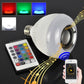 White LED bulb with E27 base, RGB lighting, remote and smartphone control