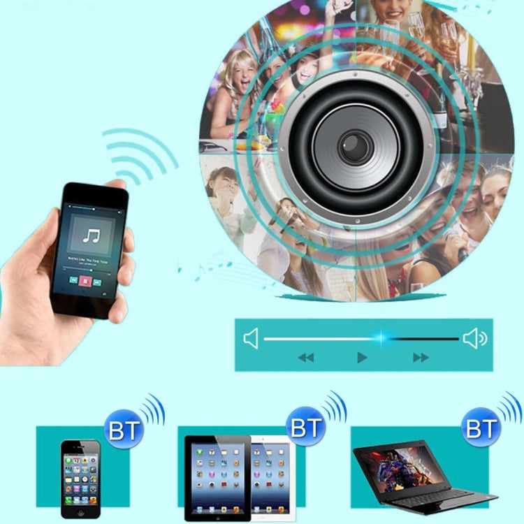 Smart LED bulb with circular speaker ring, Bluetooth app control