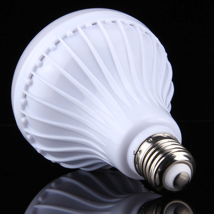 White LED music bulb with ridged diffuser and silver screw base