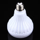 White LED music bulb with grooved diffuser and silver E26 screw top