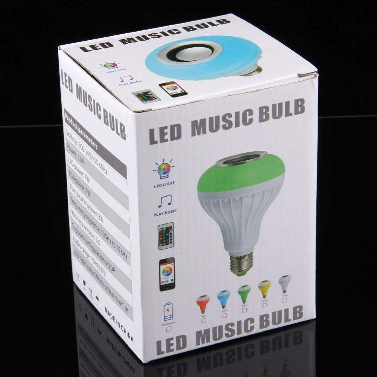 LED music bulb retail box with remote controller and color bulb features