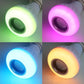 LED music bulb with multicolor glow: green, pink, blue, and amber