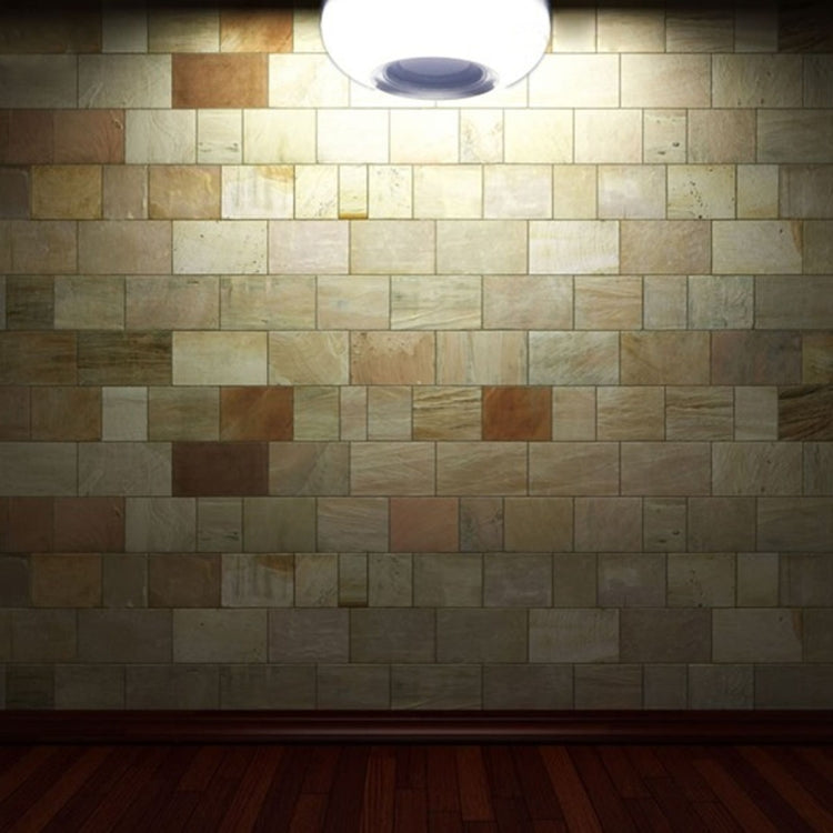 White LED music bulb fixture glowing overhead