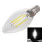 Retro LED filament bulb with clear glass and E14 screw base, cool white filaments