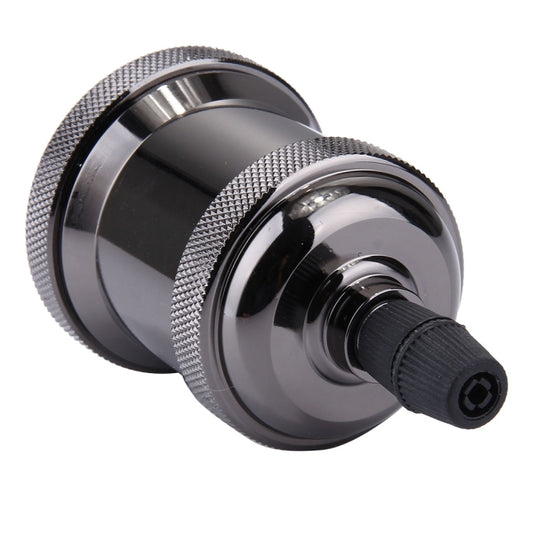 E27 screw bulb holder with textured grip, chrome body and black threaded end
