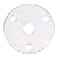 Circular metal mounting plate with cutouts and mounting holes for an LED module
