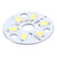 Circular LED light board with six white SMD LED chips on a metal disk