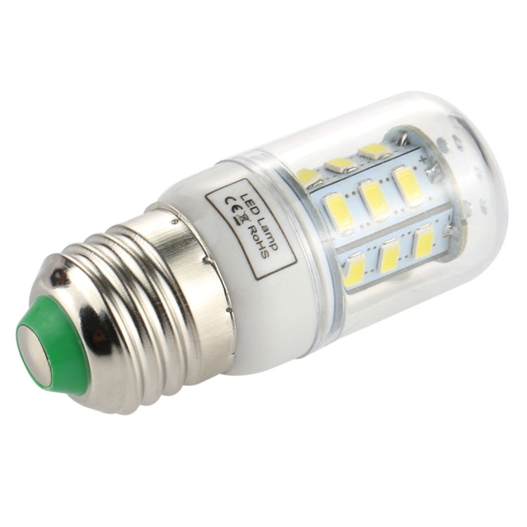 E27 LED bulb with metal screw base and green insulator, 24 LED chips
