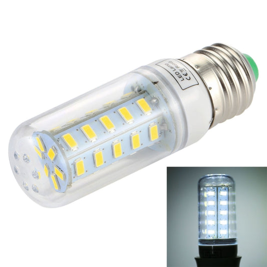 E27 LED bulb with clear lens, 36 SMD LEDs, emitting white light