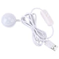 White LED puck light with long cord and USB plug