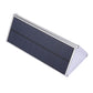 Triangular solar wall light, silver frame with dark-blue solar panel