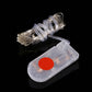 Red LED fairy string lights, clear battery holder with red button and wired coil