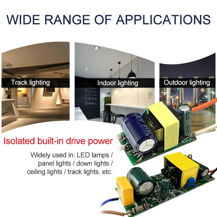 Isolated LED driver PCB module for track, indoor, and outdoor lighting with leads