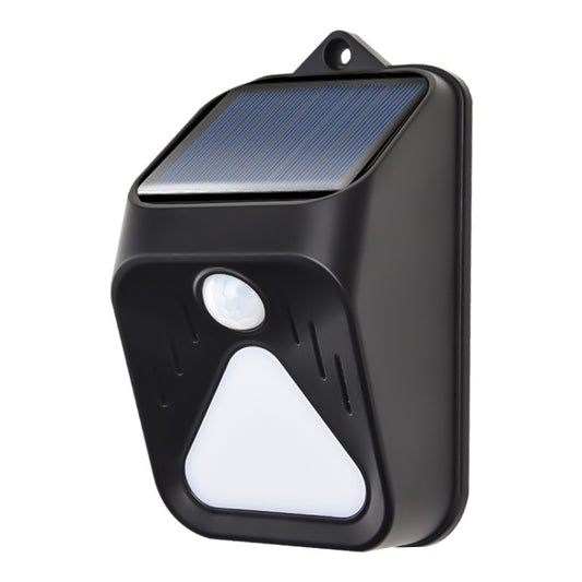 Solar PIR burglar alarm light with dark housing, solar panel, and white motion sensor lens