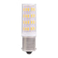 Warm white BA15S LED bulb, front view, clear lens shows 63 SMD chips