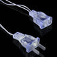 Transparent US plug connectors for LED icicle light string with clear cables