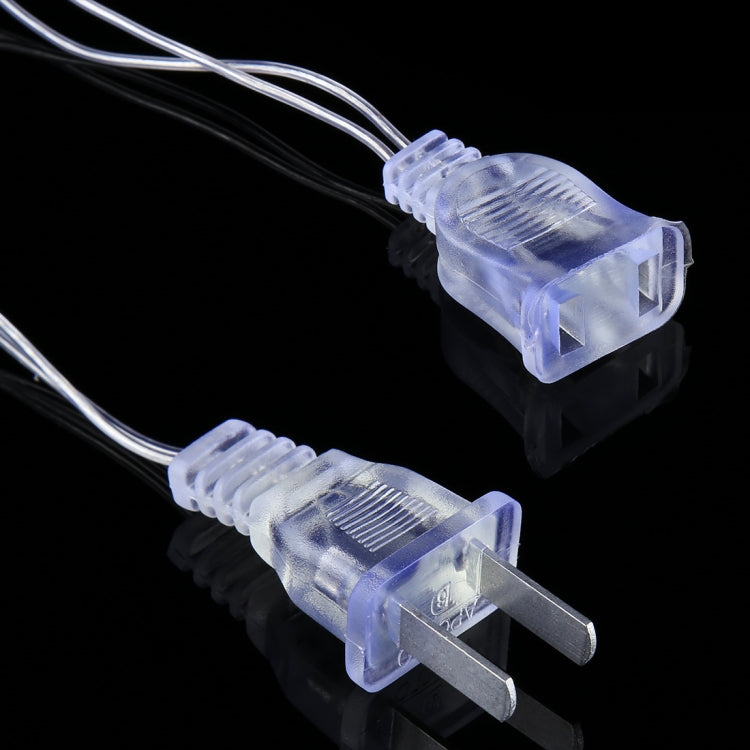 Transparent US plug connectors for LED icicle light string with clear cables