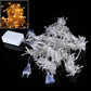 LED curtain string lights with clear bulbs and controller box