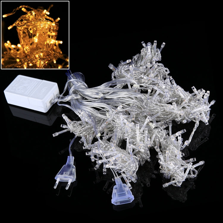 LED curtain string lights with clear bulbs and controller box