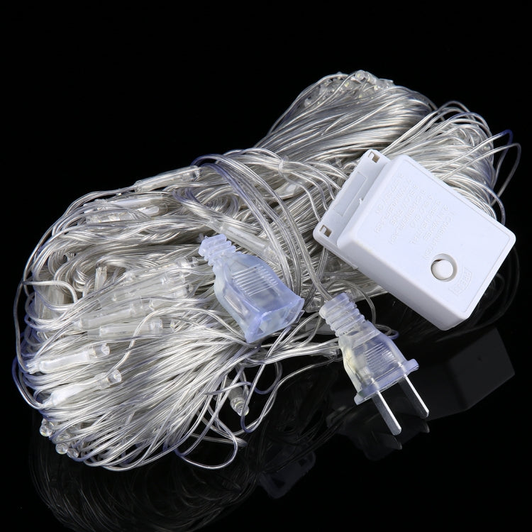 LED reticular string lights with US plug controller and transparent bulb connectors