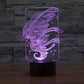 Hippocampus desk lamp night light with purple glowing wireframe in clear box and black base
