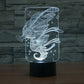 Hippocampus desk lamp night light with white glowing wireframe in clear box and black base