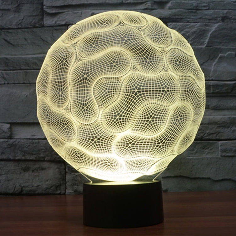 Brain-shaped LED desk night light with warm yellow glowing mesh and black base
