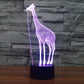 Giraffe-shaped LED night light desk lamp with purple glow and black base