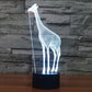 Giraffe-shaped LED night light desk lamp with white glow and black base
