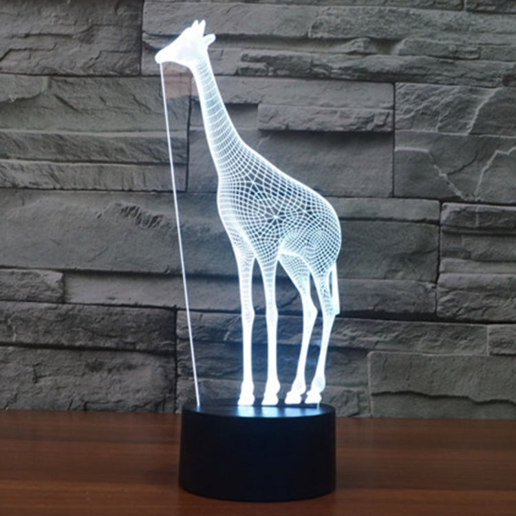 Giraffe-shaped LED night light desk lamp with white glow and black base