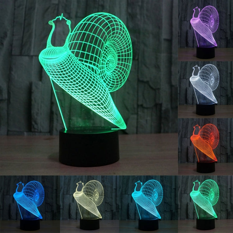 Snail-style 3D desk lamp with green glowing wireframe spiral on black base