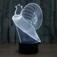 Snail-shaped 3D wireframe desk lamp night light, white grid glow, round black base